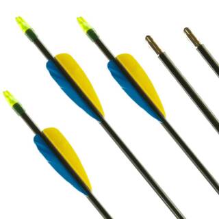 Flecha completa | ECO - fibra de vidrio con fletching natural - 24-32 pulgadas