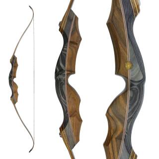 JACKALOPE - Obsidian - 62 inches - Classic Recurve Bow...