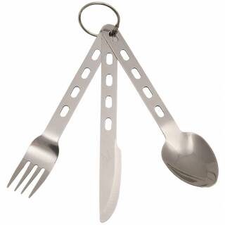 FOX OUTDOOR cutlery - Extra light - 3-piece - stainless steel