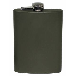 FOX OUTDOOR hip flask - stainless steel - olive - 8 OZ - 225 ml