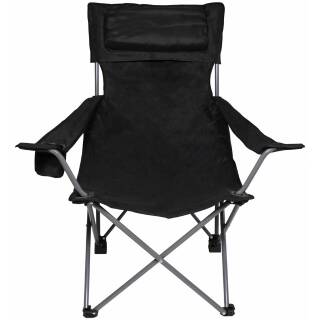 Silla plegable FOX OUTDOOR - Deluxe - negra - respaldo y reposabrazos