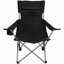 Silla plegable FOX OUTDOOR - Deluxe - negra - respaldo y...