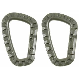 Mousqueton MFH - plastique - olive - Ø 7 mm x 8,5 cm - pack de 2