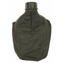 Gourde en plastique MFH - olive - neuve - 1 l - avec housse autrichienne neuw.