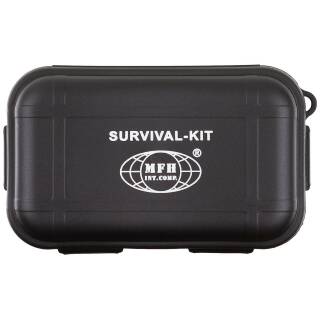 MFH Kit de survie - petit - 22 pièces - noir