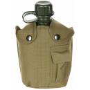 MFH US plastic water bottle - 1 l - cover - coyote tan - BPA-free