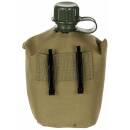 Botella de agua de pl&aacute;stico MFH US - 1 litro - tapa - color canela coyote - sin BPA
