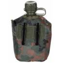 Botella de agua de pl&aacute;stico MFH US - 1 litro - tapa - flecktarn - sin BPA