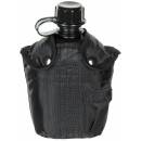 Gourde en plastique MFH US - 1 l - housse - noir - sans BPA