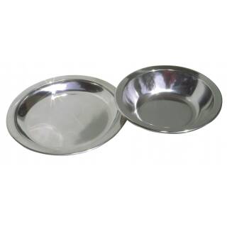 BASICNATURE stainless steel plate - flat or deep