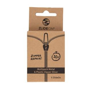 Multipack Metal & Plastic Zipper - silver