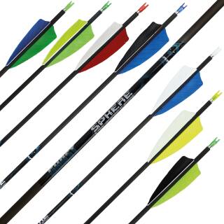Complete arrow | SPHERE Ghost 4.2 - Carbon - Natural feathers | Spine: 400 | Length: 26 inch