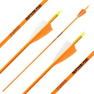 Flèche complète | SPHERE Lumos 6.2 - Neon Orange - Carbon - Plumes naturelles | Spine: 700 | Longueur: 30 pouces