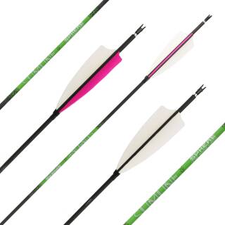 Flèche complète | SPHERE Slimline Pro - Carbon - Plumes naturelles | Spine: 1200 | Longueur: 28 pouces