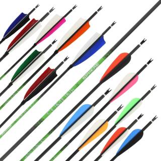 Flèche complète | SPHERE Slimline Pro - Carbon - Plumes naturelles | Spine: 900 | Longueur: 30 pouces