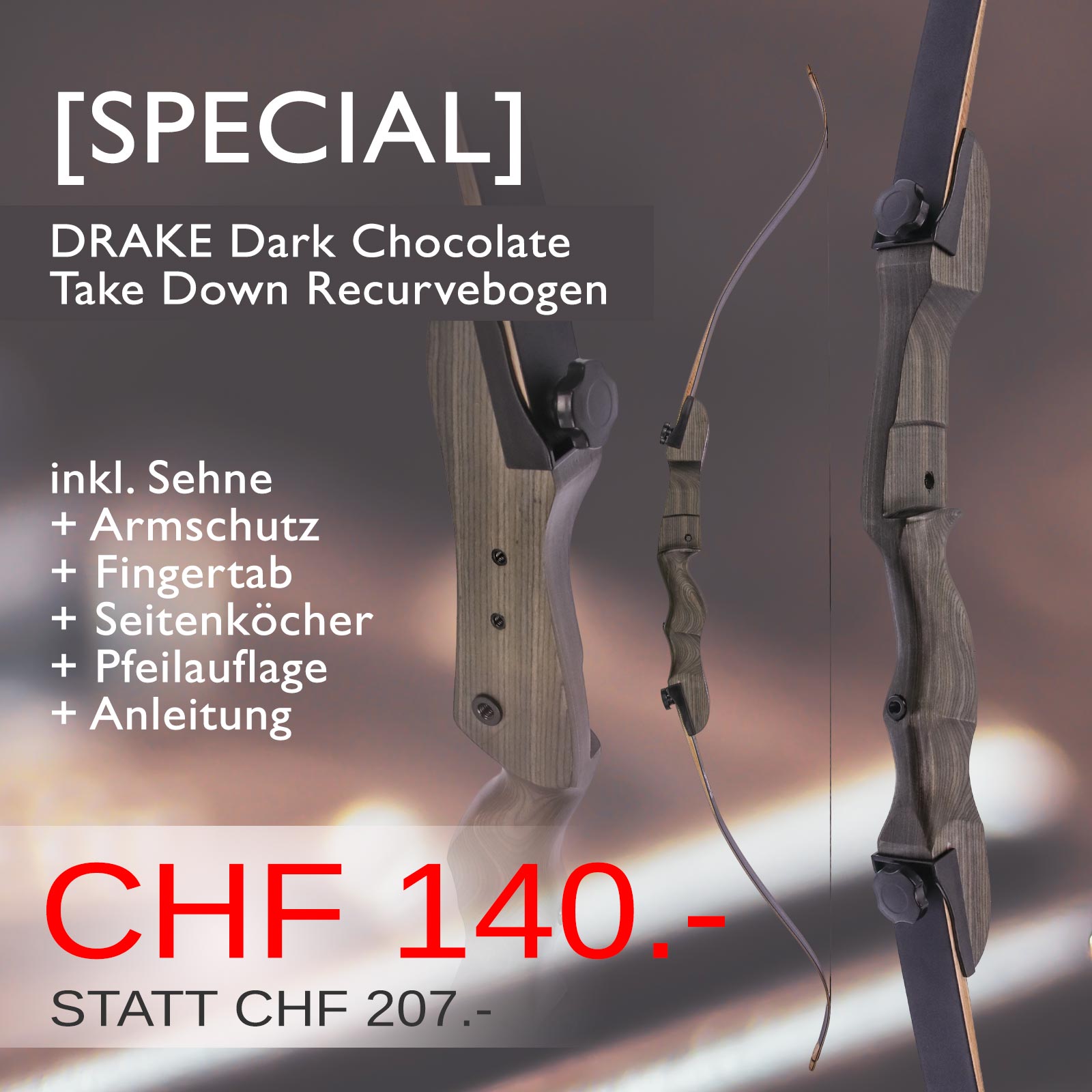 SPECIAL DRAKE Dark Chocolate Recurvebogen